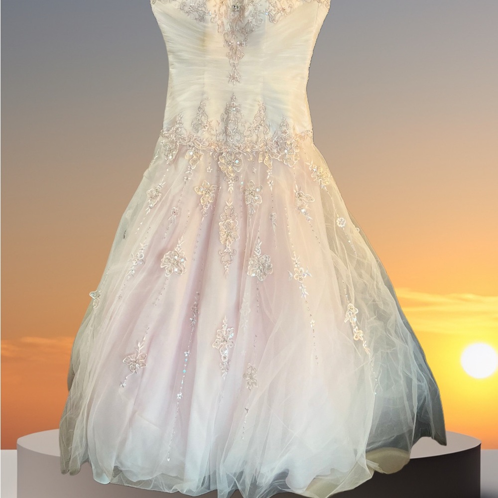 Pale Pink Strapless Sleeveless Ball Gown 2013